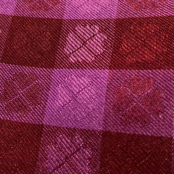 2.333 yards of polyester 1” check fabric in purple - Picture 3 of 3